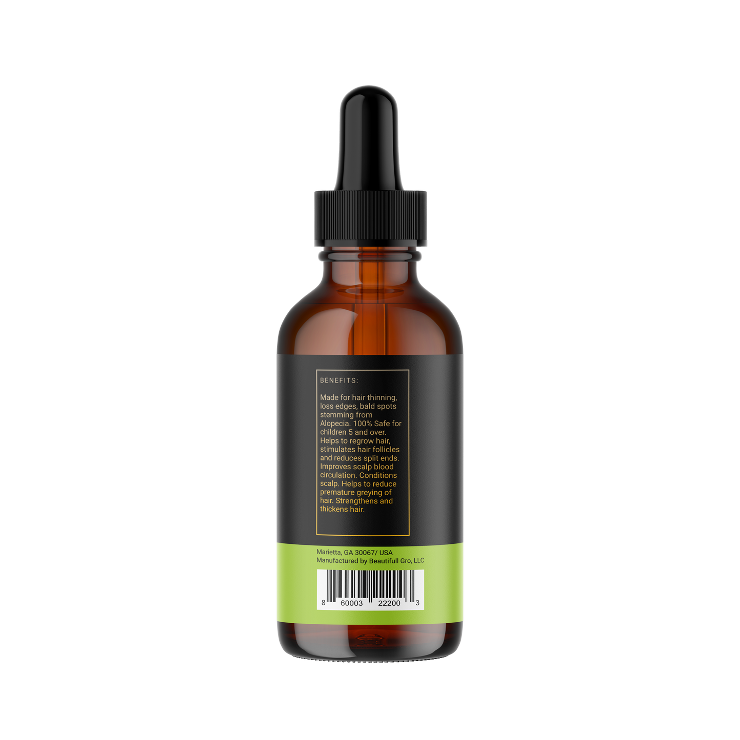 Hair Growth Oil for Hair Loss, Alopecia & Scalp Health – 2 oz