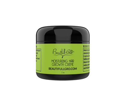 Beautifull Gro Moisturizing Hair Growth Crème for Black women, deeply hydrates natural hair, seals in moisture, and supports healthy hair growth for coily. curly, and kinky textures.