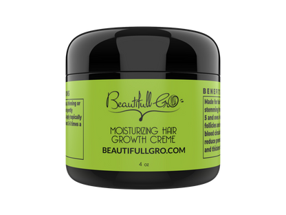 Beautifull Gro Moisturizing Hair Growth Crème for Black women, deeply hydrates natural hair, seals in moisture, and supports healthy hair growth for coily. curly, and kinky textures.