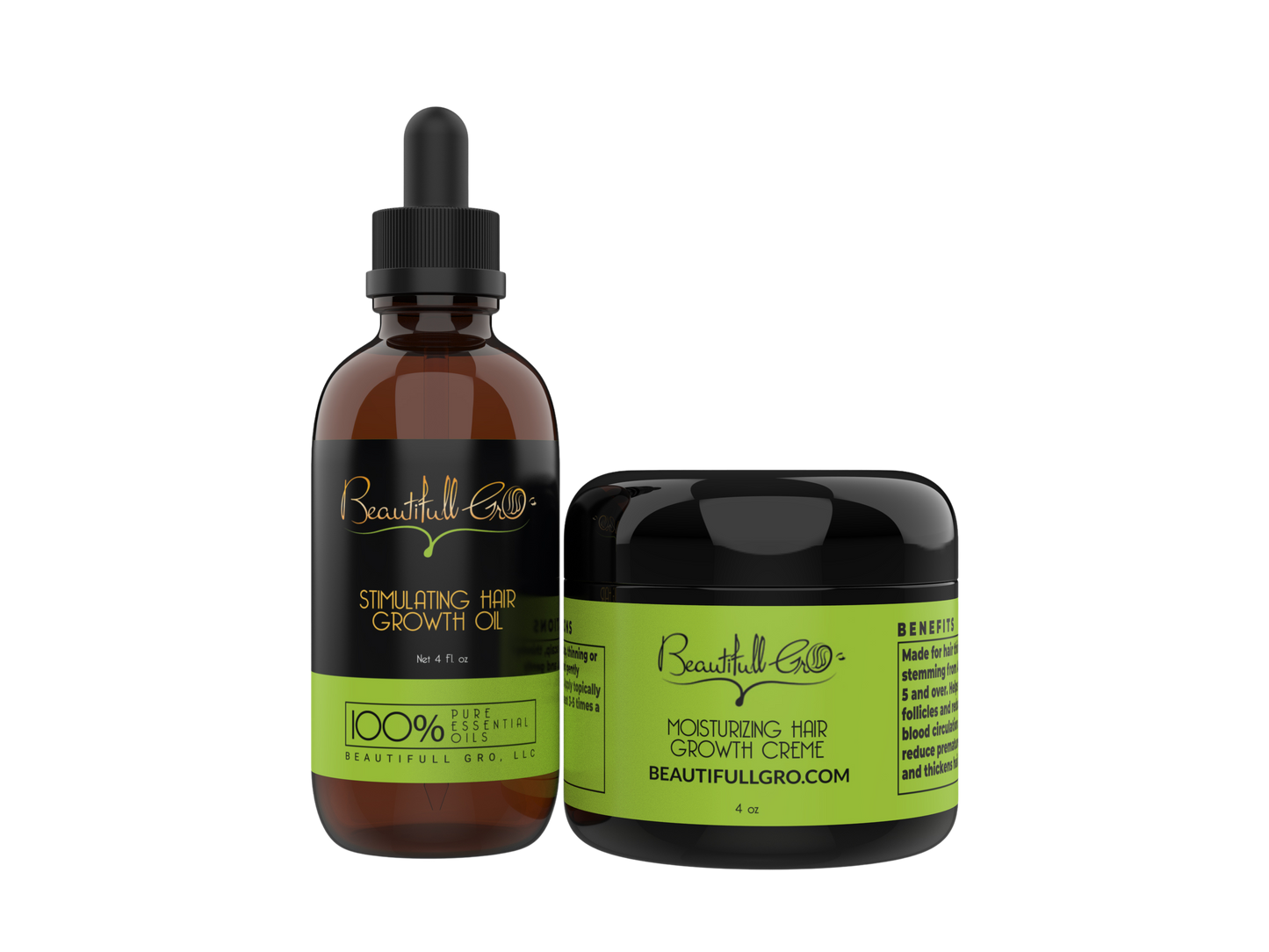 Beautifull Gro Vegan Hair Growth Maintenance Oil & Crème Set