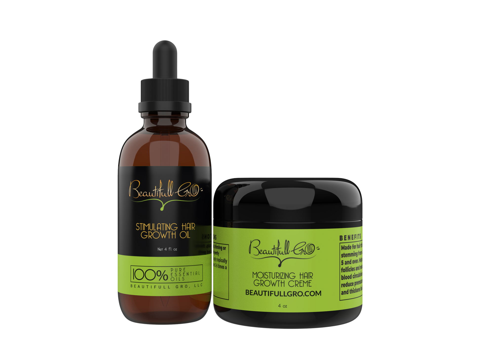 Beautifull Gro Vegan Hair Growth Maintenance Oil & Crème Set
