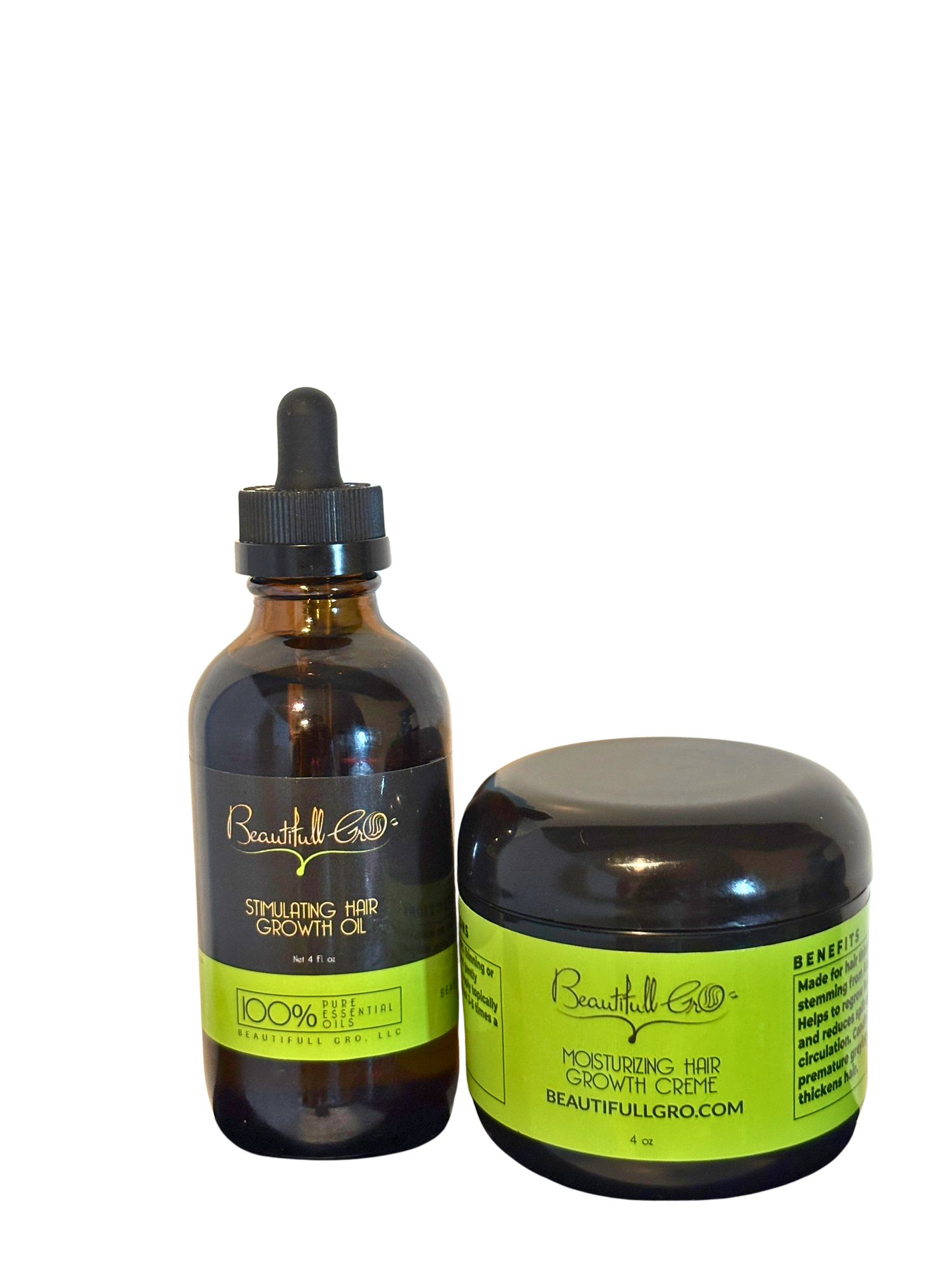 Hair Growth Oil & Creme Bundle for Hair Loss & Scalp Health-4 oz