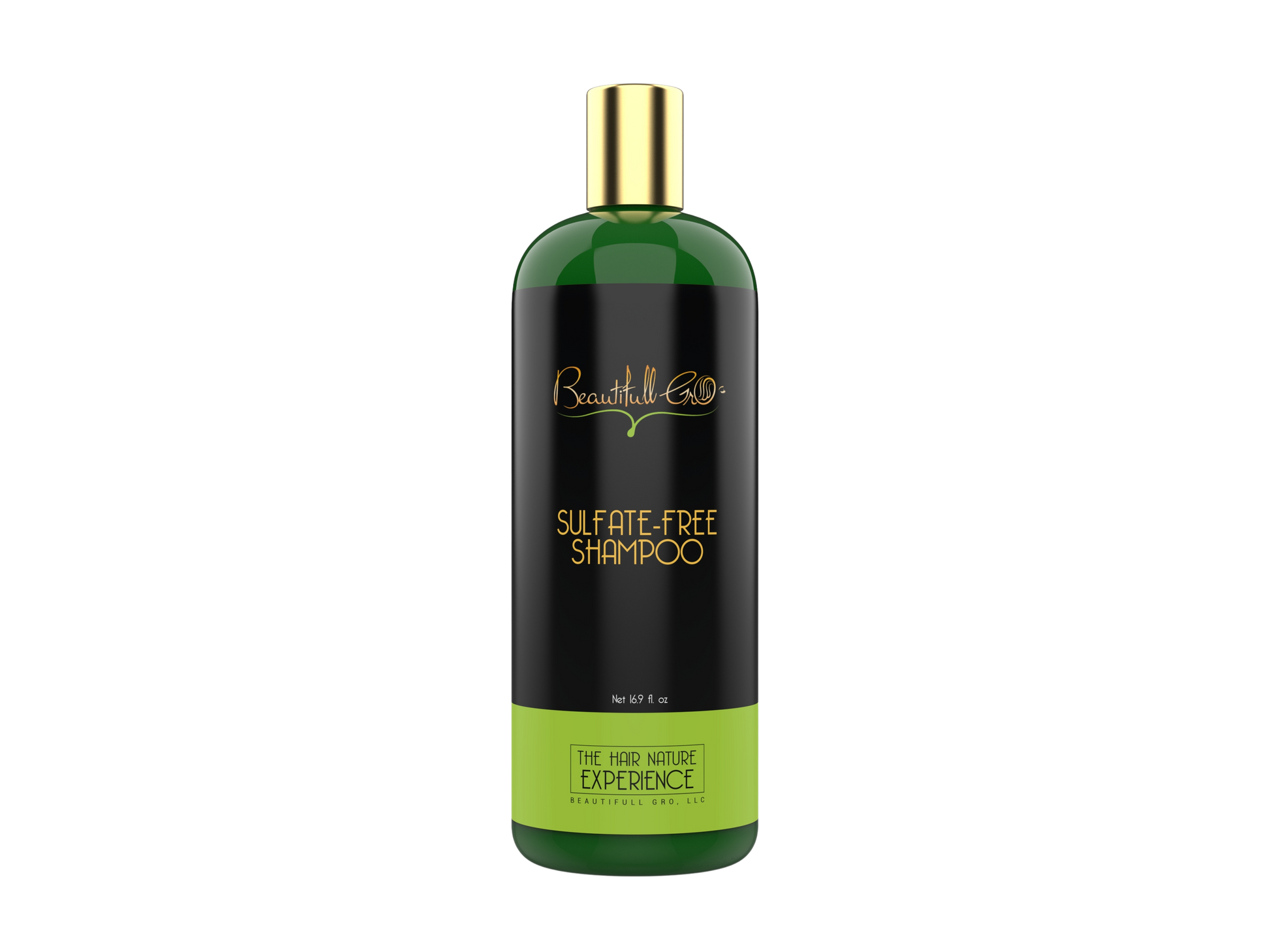 Beautifull Gro sulfate-free shampoo with apple-cider vinegar and peppermint oil for Black women that gently cleanses the scalp, removes buildup, and supports sensitive scalp and healthy hair growth for coily, curly, kinky, color-treated, and dry hair.