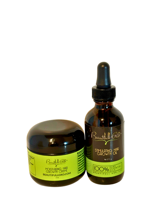 Hair Growth Oil & Creme Bundle for Hair Loss & Scalp Health-2 oz